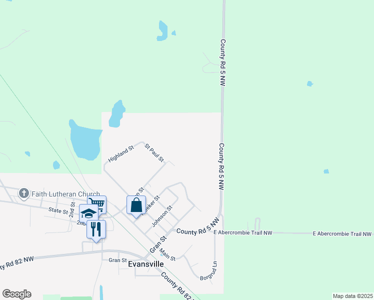 map of restaurants, bars, coffee shops, grocery stores, and more near in Evansville