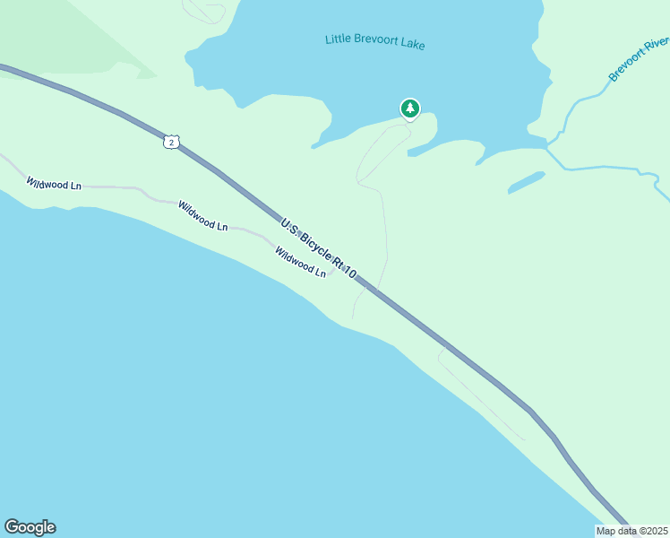 map of restaurants, bars, coffee shops, grocery stores, and more near 4060 Wildwood Lane in Mackinac County