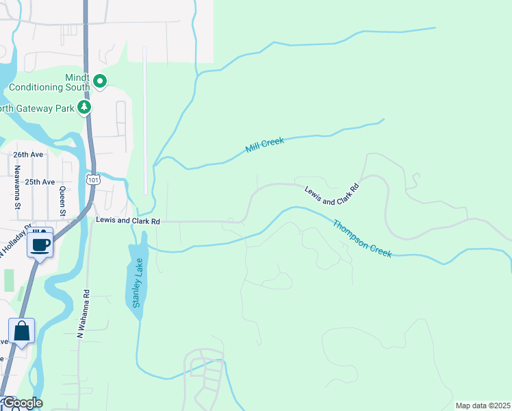 map of restaurants, bars, coffee shops, grocery stores, and more near 2160 Lewis and Clark Road in Seaside
