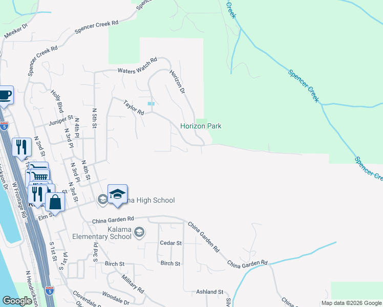 map of restaurants, bars, coffee shops, grocery stores, and more near 1035 Taylor Rd in Kalama