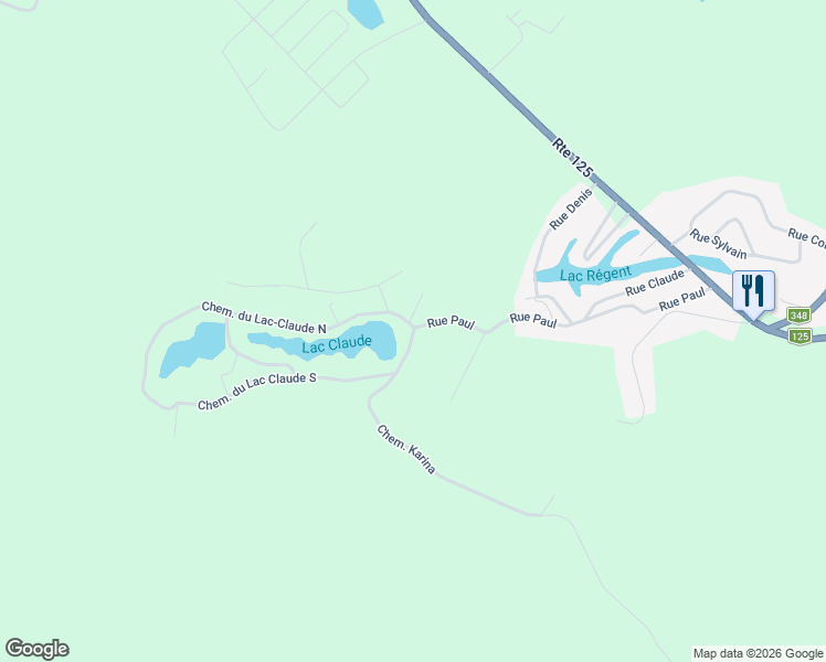 map of restaurants, bars, coffee shops, grocery stores, and more near 110 Chemin Karina in Rawdon