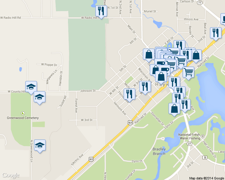 map of restaurants, bars, coffee shops, grocery stores, and more near 15980 West 4th Street in Hayward