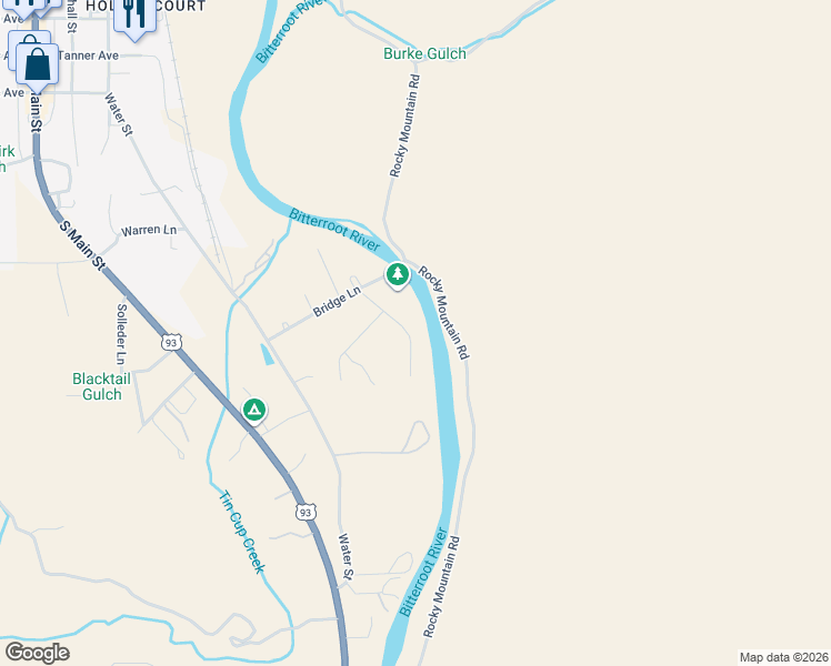 map of restaurants, bars, coffee shops, grocery stores, and more near 626 Bridge Ln in Darby