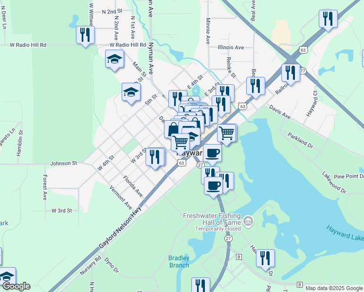 map of restaurants, bars, coffee shops, grocery stores, and more near 15845 West 2nd Street in Hayward