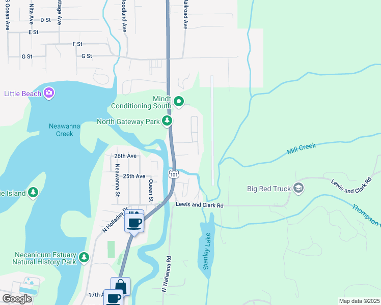 map of restaurants, bars, coffee shops, grocery stores, and more near 2657 U.S. 101 in Seaside