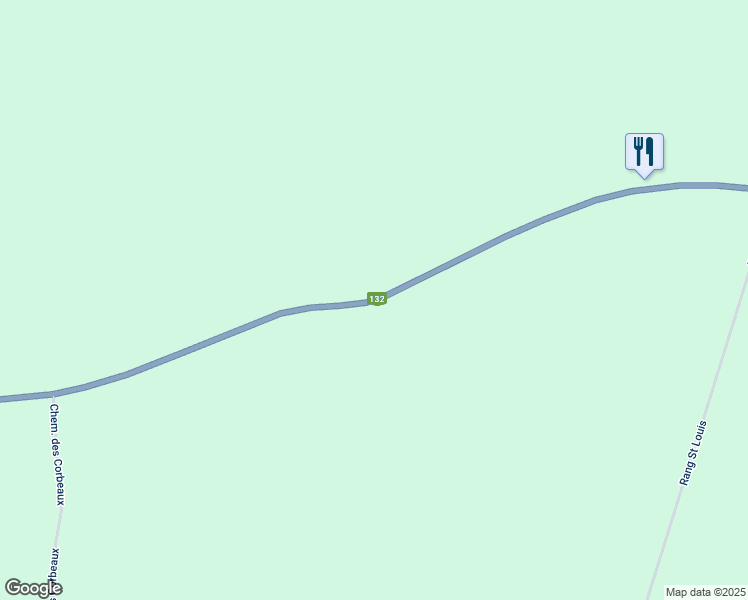 map of restaurants, bars, coffee shops, grocery stores, and more near Route Marie Victorin Ouest in Yamaska