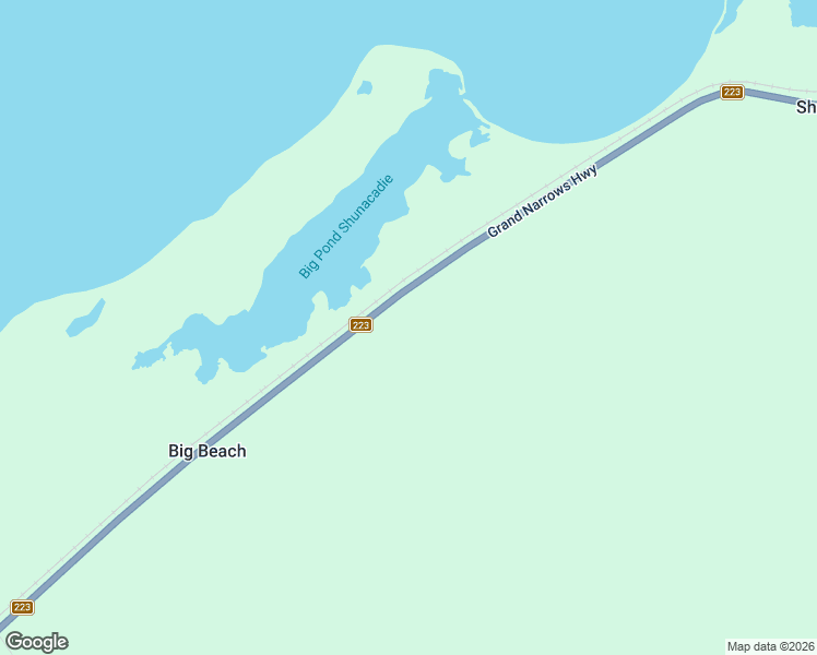 map of restaurants, bars, coffee shops, grocery stores, and more near 6935 Grand Narrows Highway in Big Beach
