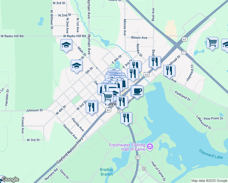map of restaurants, bars, coffee shops, grocery stores, and more near 15845 West 2nd Street in Hayward
