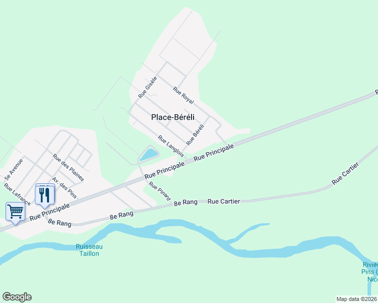 map of restaurants, bars, coffee shops, grocery stores, and more near 580 Rue Principale in Saint-Albert