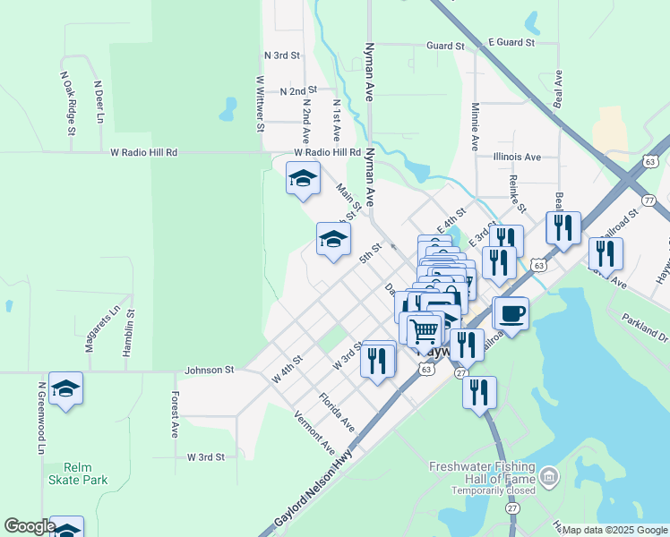 map of restaurants, bars, coffee shops, grocery stores, and more near 15930 5th Street in Hayward