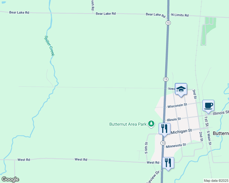 map of restaurants, bars, coffee shops, grocery stores, and more near in Butternut