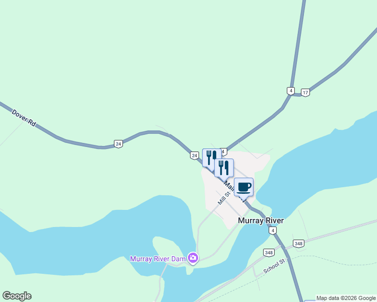 map of restaurants, bars, coffee shops, grocery stores, and more near 50 Dover Road in Murray River