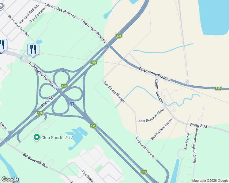 map of restaurants, bars, coffee shops, grocery stores, and more near 1565 Rue Ernest-Harnois in Joliette