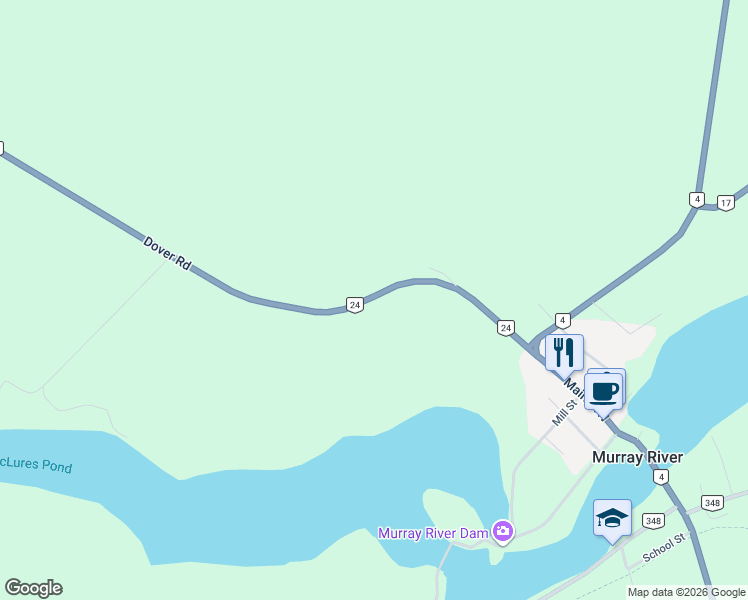 map of restaurants, bars, coffee shops, grocery stores, and more near 129 Prince Edward Island 24 in Murray River