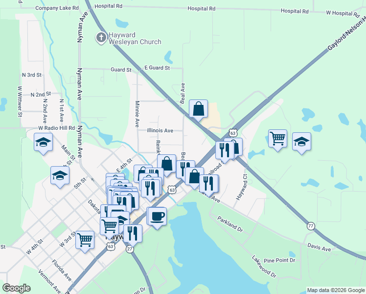 map of restaurants, bars, coffee shops, grocery stores, and more near 10675 Beal Avenue in Hayward