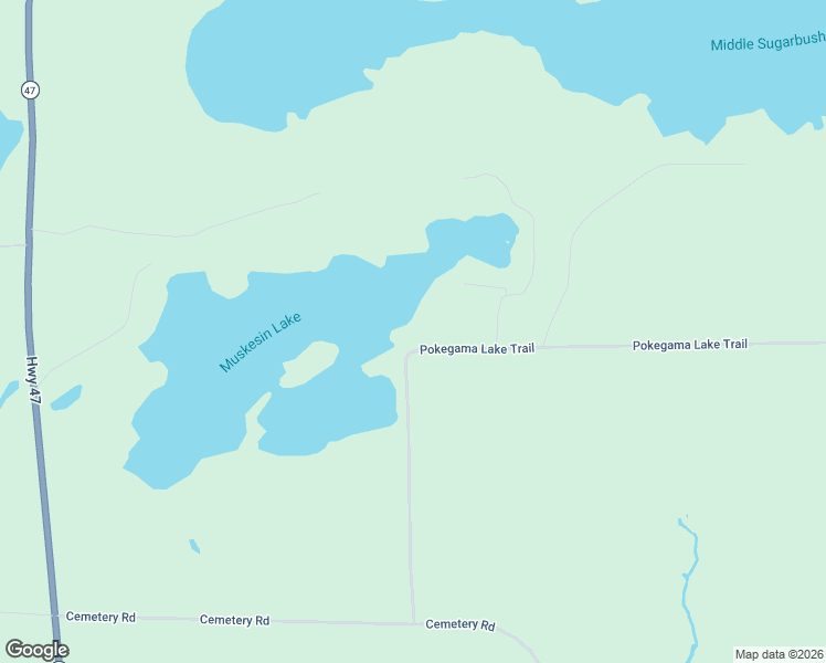 map of restaurants, bars, coffee shops, grocery stores, and more near 3545 Pokegama Lake Trail in Lac du Flambeau