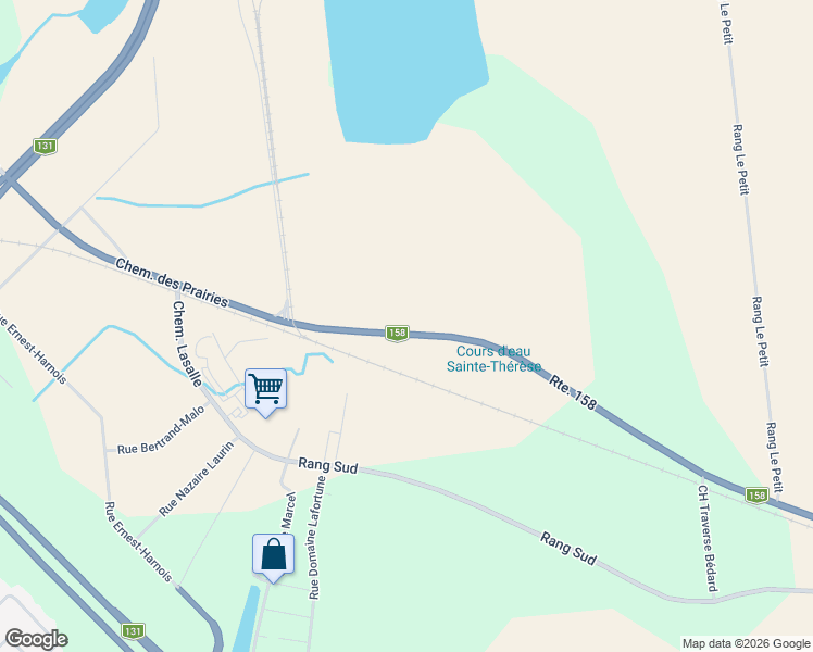 map of restaurants, bars, coffee shops, grocery stores, and more near 61 Québec 158 in Saint-Thomas