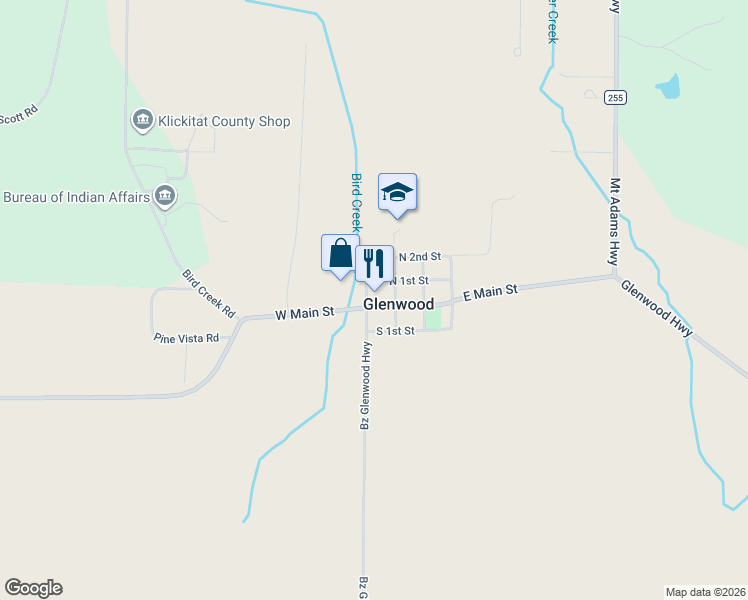 map of restaurants, bars, coffee shops, grocery stores, and more near 2 East Main Street in Glenwood