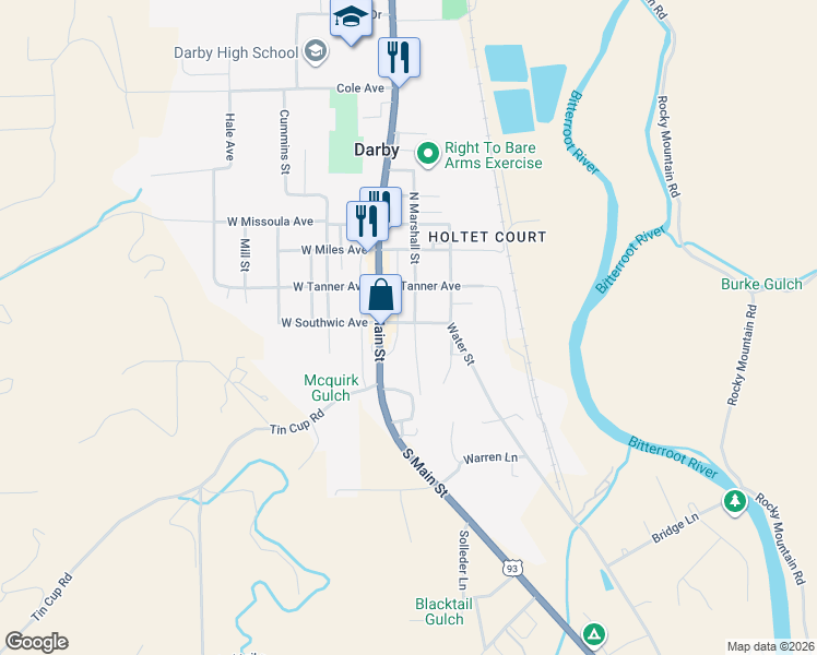 map of restaurants, bars, coffee shops, grocery stores, and more near 101-199 S Marshall St in Darby