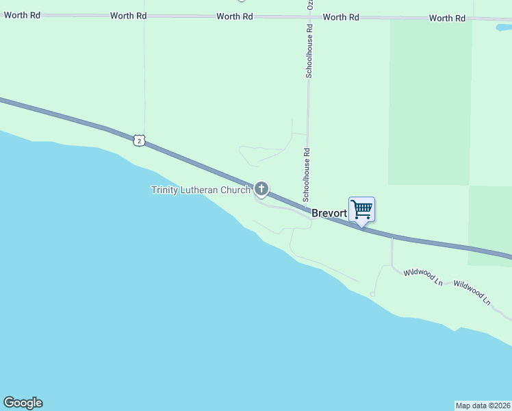 map of restaurants, bars, coffee shops, grocery stores, and more near 145-257 Fisherman's Dr in Mackinac