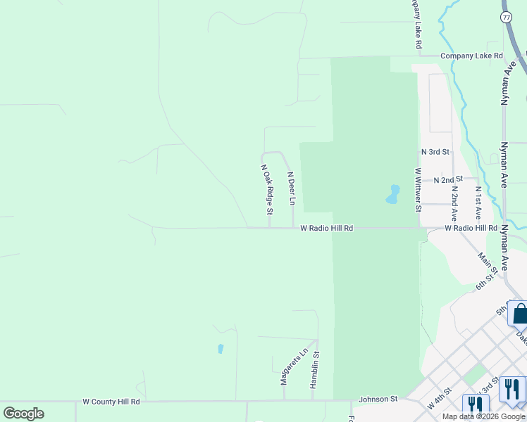 map of restaurants, bars, coffee shops, grocery stores, and more near 10707 North Oak Ridge Street in Hayward