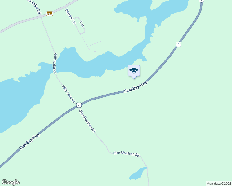map of restaurants, bars, coffee shops, grocery stores, and more near East Bay Highway in Cape Breton Regional Municipality