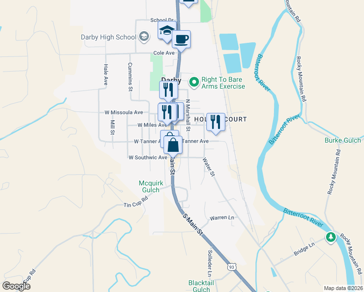 map of restaurants, bars, coffee shops, grocery stores, and more near 101 South Marshall Street in Darby