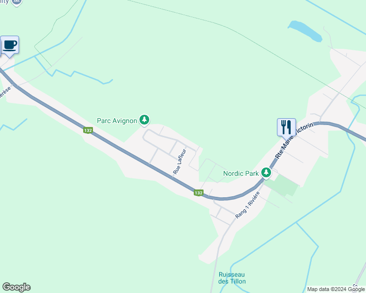 map of restaurants, bars, coffee shops, grocery stores, and more near 1805 Rue Lafleur in Sorel-Tracy
