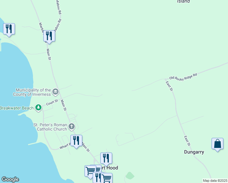map of restaurants, bars, coffee shops, grocery stores, and more near Convent Street in Port Hood