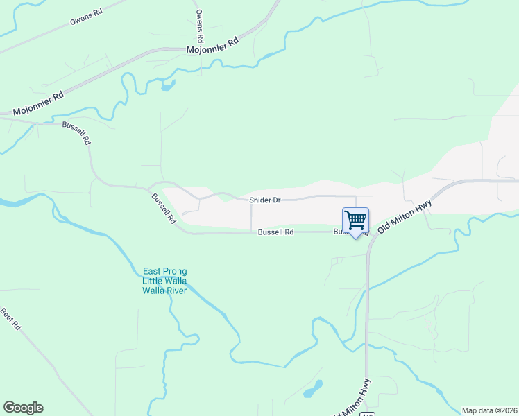 map of restaurants, bars, coffee shops, grocery stores, and more near 383 Snider Drive in Walla Walla