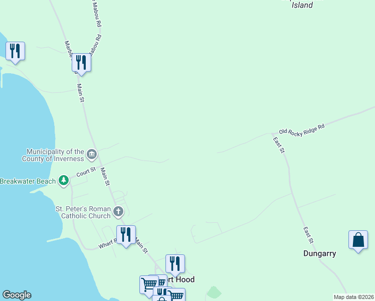 map of restaurants, bars, coffee shops, grocery stores, and more near 97 Convent Street in Port Hood