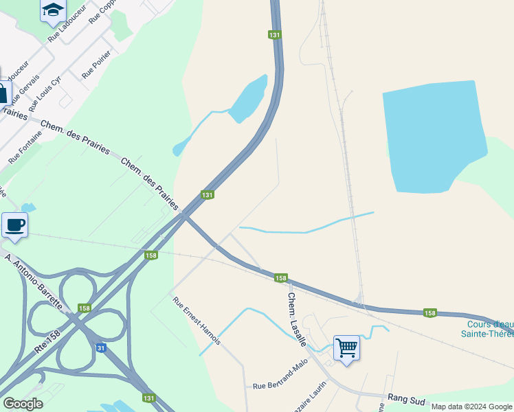 map of restaurants, bars, coffee shops, grocery stores, and more near 1118 Rue Samuel-Racine in Joliette