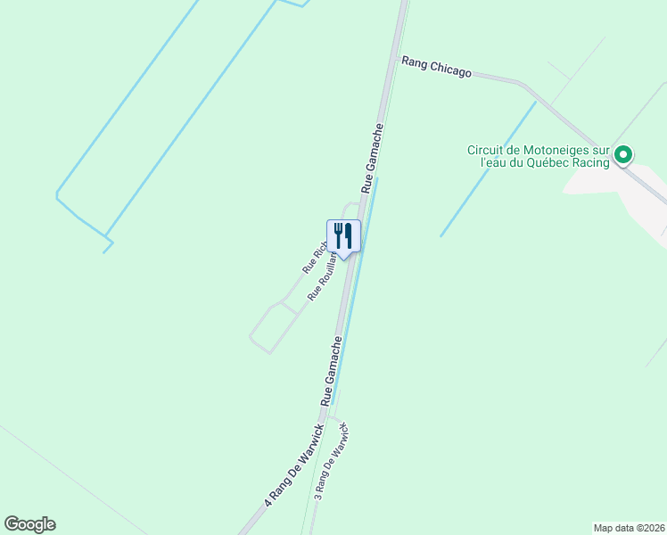map of restaurants, bars, coffee shops, grocery stores, and more near 19 Rue Rouillard in Victoriaville
