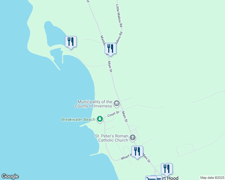 map of restaurants, bars, coffee shops, grocery stores, and more near 411 Main Street in Port Hood