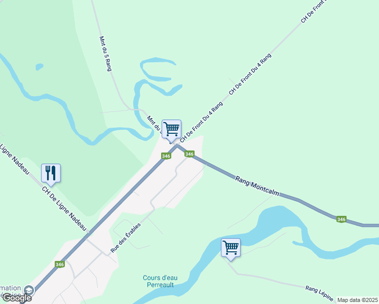map of restaurants, bars, coffee shops, grocery stores, and more near 1610 Rang Montcalm in Saint-Liguori