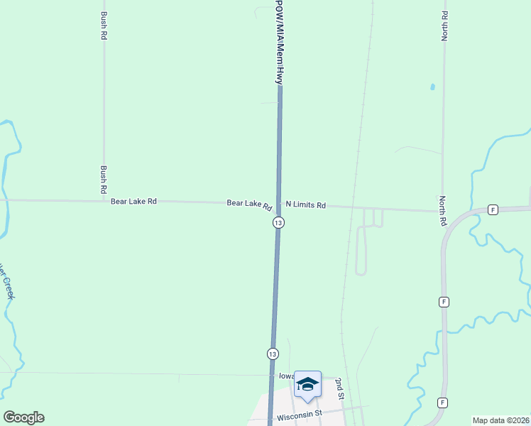 map of restaurants, bars, coffee shops, grocery stores, and more near 77615 Bear Lake Road in Butternut