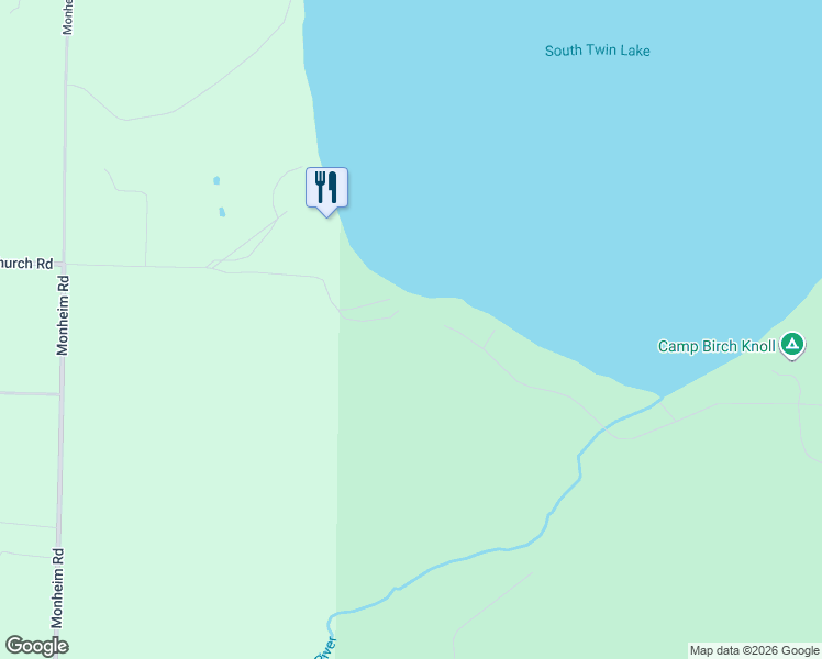map of restaurants, bars, coffee shops, grocery stores, and more near 3680 Dam Lane in Phelps