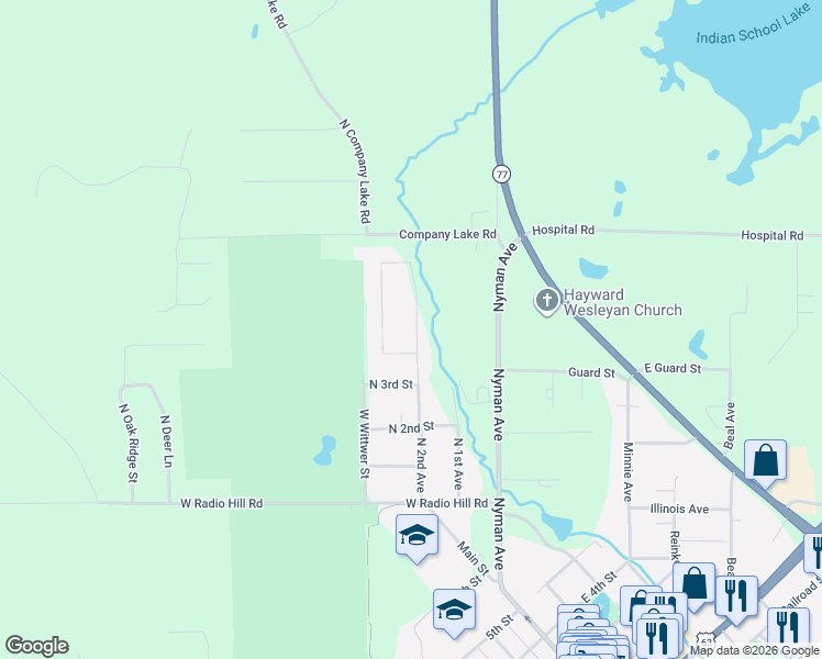 map of restaurants, bars, coffee shops, grocery stores, and more near 10838 North 2nd Avenue in Hayward