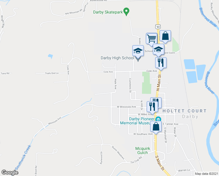 map of restaurants, bars, coffee shops, grocery stores, and more near 104 Bear Hollow Ct in Darby