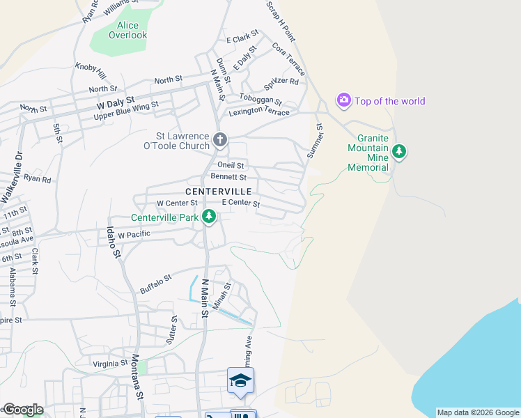 map of restaurants, bars, coffee shops, grocery stores, and more near 51 Wells Street in Butte
