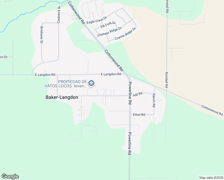 map of restaurants, bars, coffee shops, grocery stores, and more near 414 East Langdon Road in Walla Walla