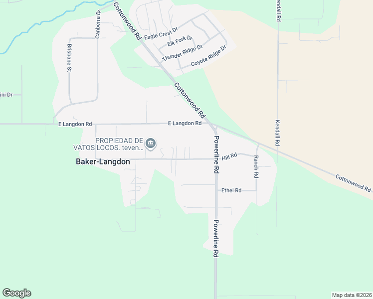 map of restaurants, bars, coffee shops, grocery stores, and more near 414 East Langdon Road in Walla Walla