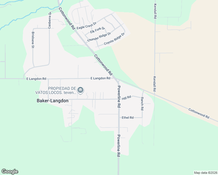 map of restaurants, bars, coffee shops, grocery stores, and more near 414 East Langdon Road in Walla Walla