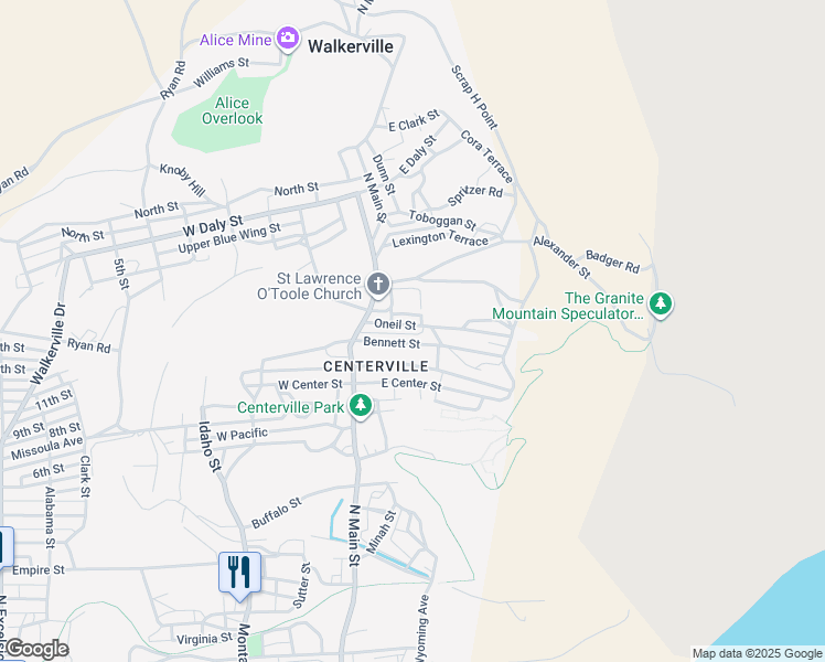 map of restaurants, bars, coffee shops, grocery stores, and more near 29 Bennett Street in Butte