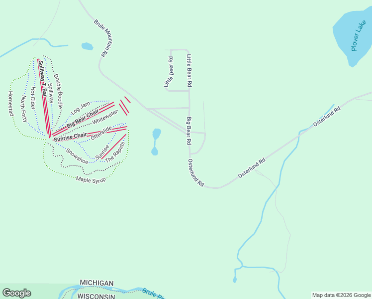 map of restaurants, bars, coffee shops, grocery stores, and more near Osterlund Road in Iron River