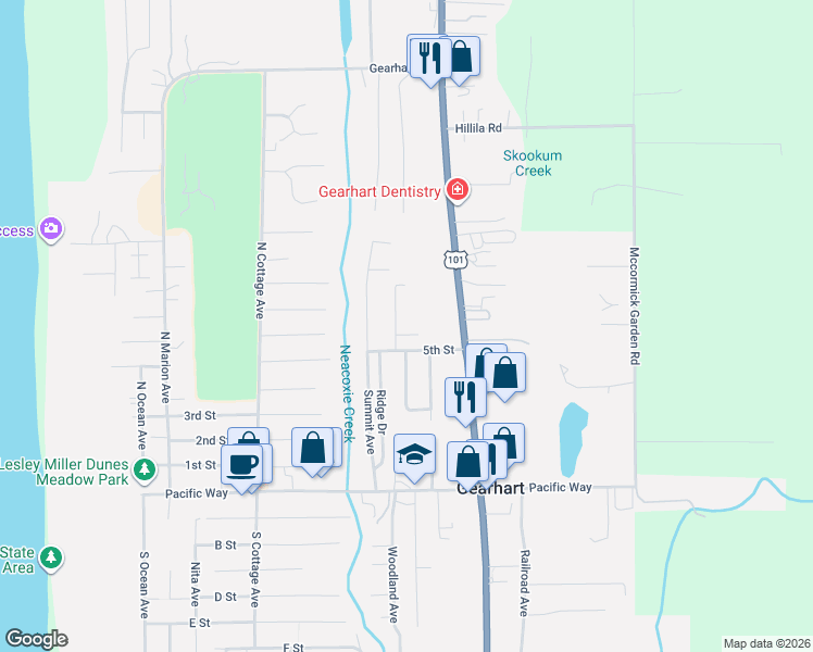 map of restaurants, bars, coffee shops, grocery stores, and more near 1054 Picture Place in Seaside