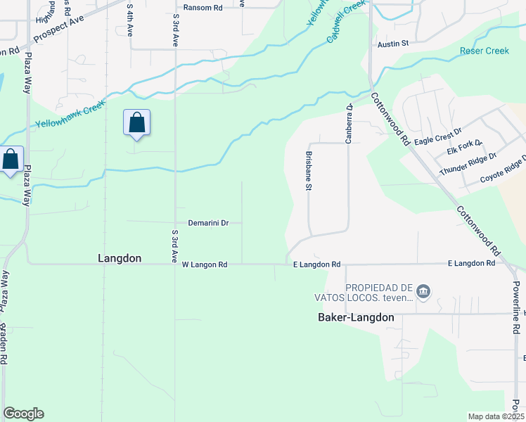 map of restaurants, bars, coffee shops, grocery stores, and more near 3172 Sorrel Road in Walla Walla
