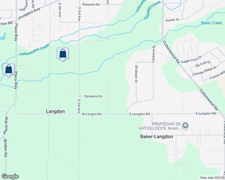 map of restaurants, bars, coffee shops, grocery stores, and more near 3172 Sorrel Road in Walla Walla