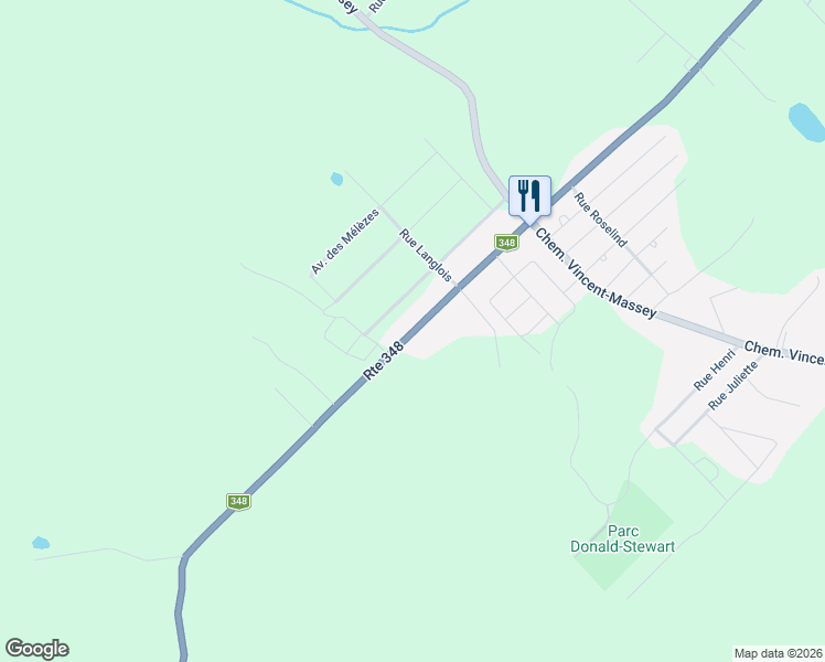 map of restaurants, bars, coffee shops, grocery stores, and more near 2580 Route 348 in Rawdon