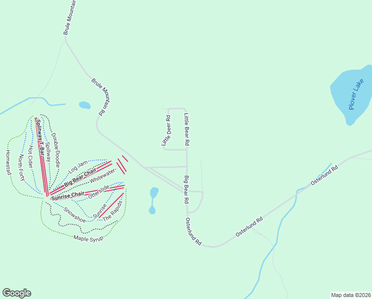 map of restaurants, bars, coffee shops, grocery stores, and more near 101 Little Deer Road in Iron River